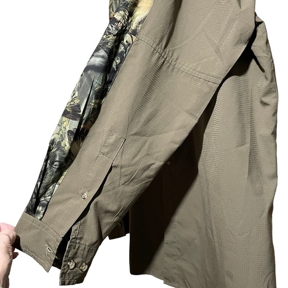Men's Fishouflage Camo Vented Anglers Long Sleeve Shirt Bass Moss Size Large - Picture 3 of 13